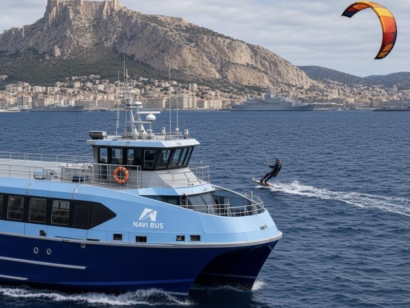Accident spectaculaire dans la rade de Toulon : un kitesurfeur percute une navette maritime